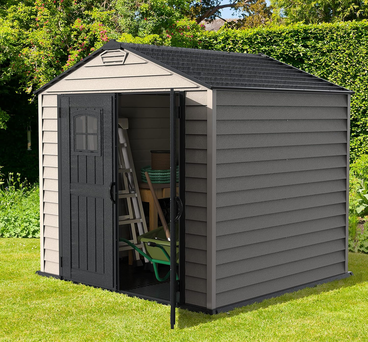 Caseta storemax Plus 7x7 De Pvc - Adobe + Antracita - 210,6x210,6x231 Cm_2