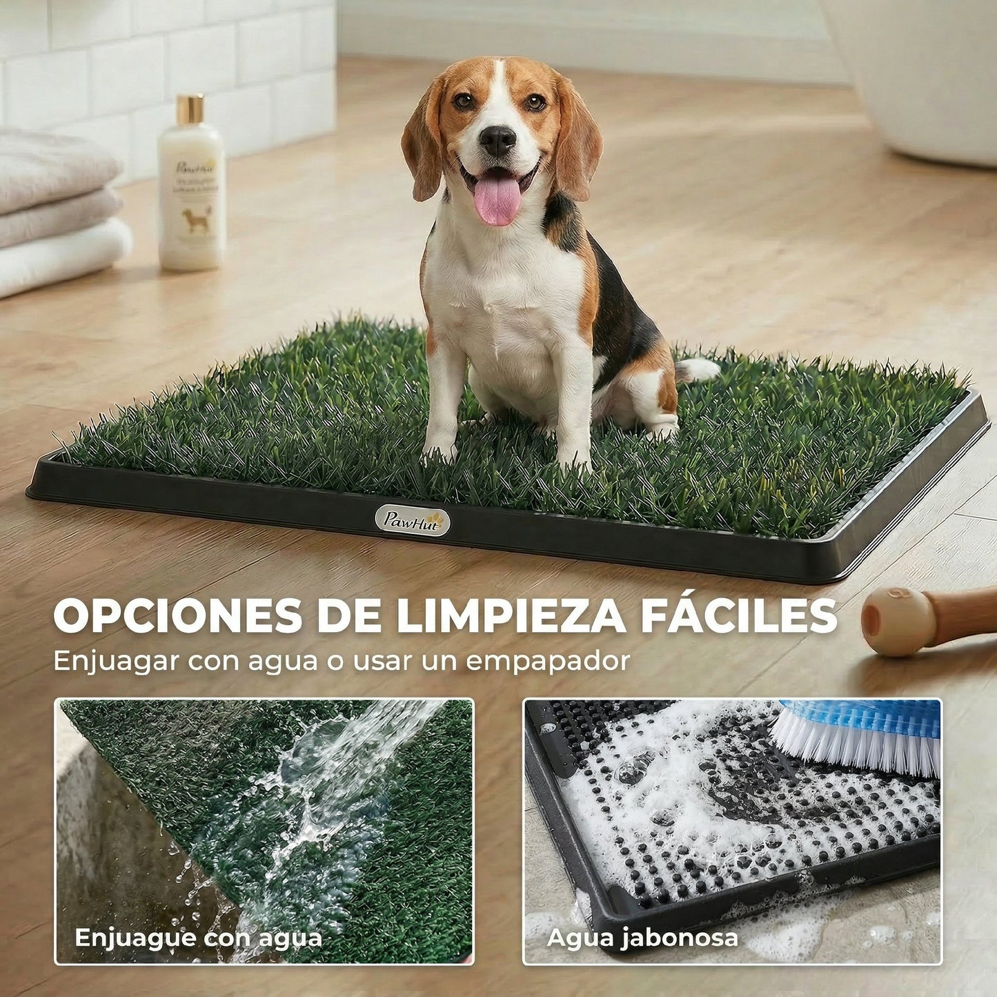 Pawhut Inodoro Para Perros Con Césped Artificial Bandeja Y Drenaje 76x50,5 Cm_5