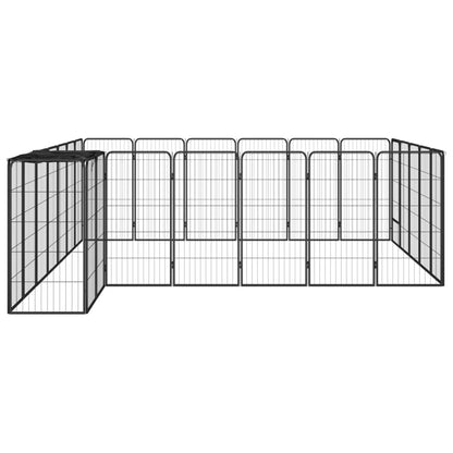 Jaula Perros 26 Paneles Acero Recubierto Polvo Negro 50x100 Cm_2