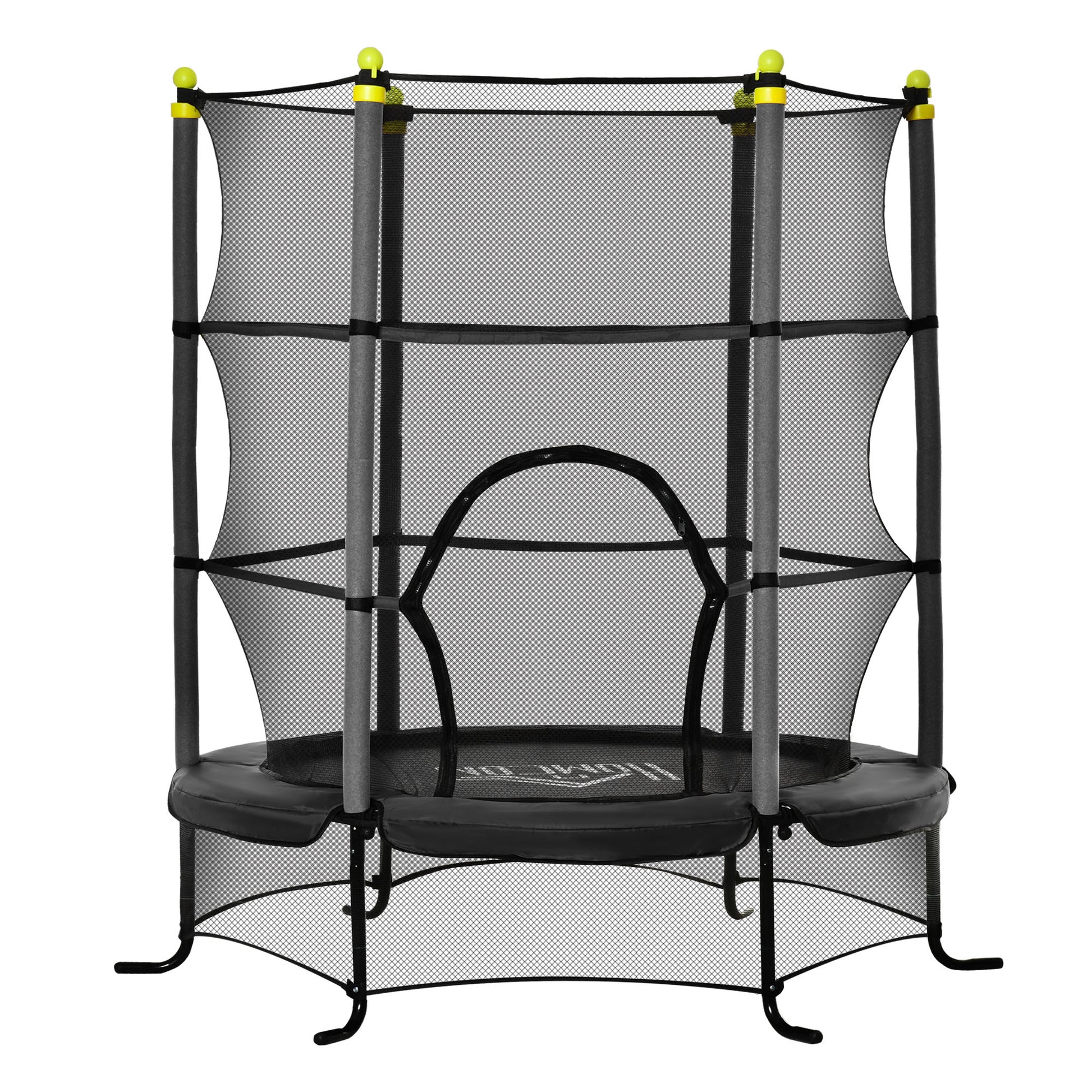 Homcom Trampolín Infantil Con Superficie De Salto Ø110 Cm Red De Seguridad Negro_0