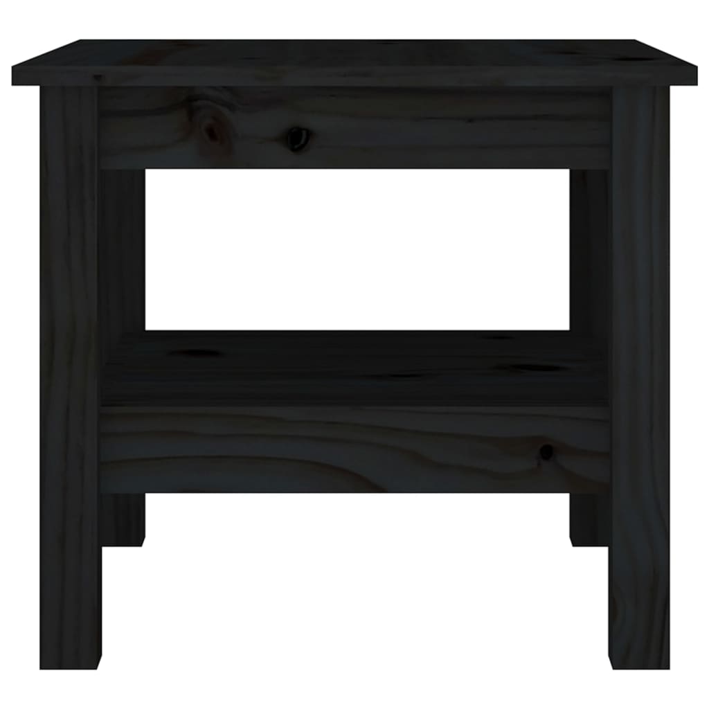 Mesa De Centro De Madera Maciza De Pino Negro 45x45x40 Cm_1