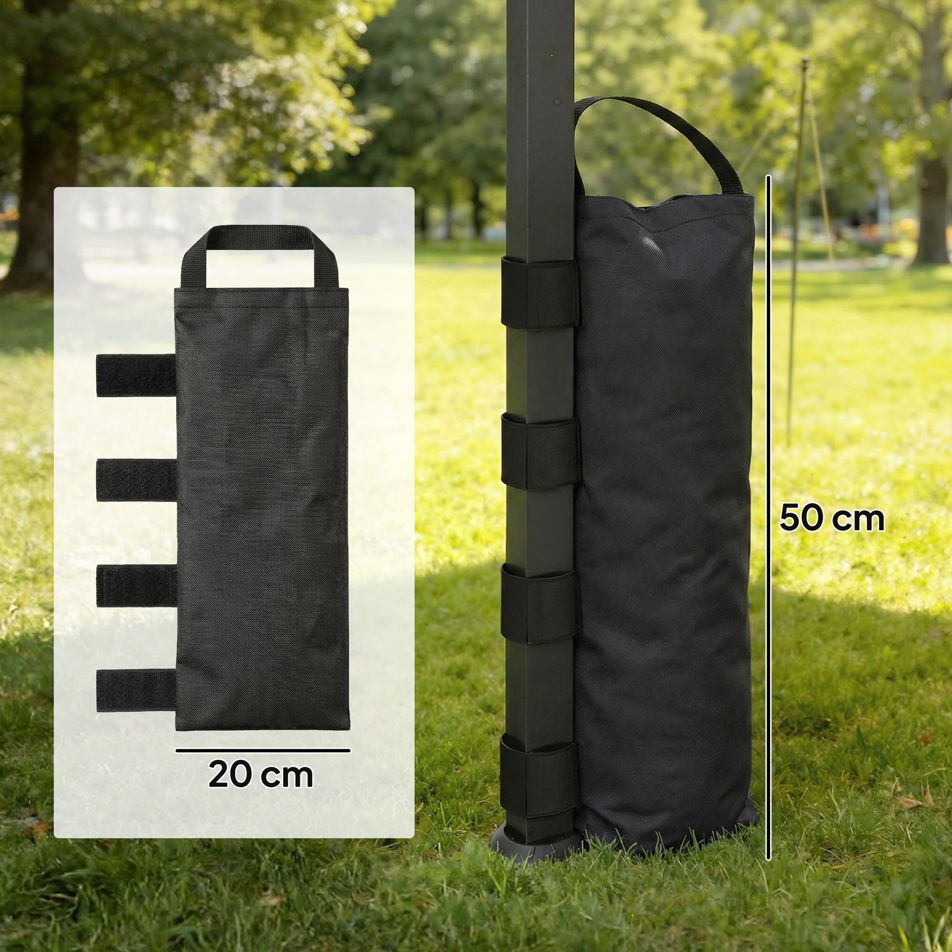 Outsunny Pack 8 Pesos De Tela Oxford Para Carpas Cenador Pabellón Negro_2