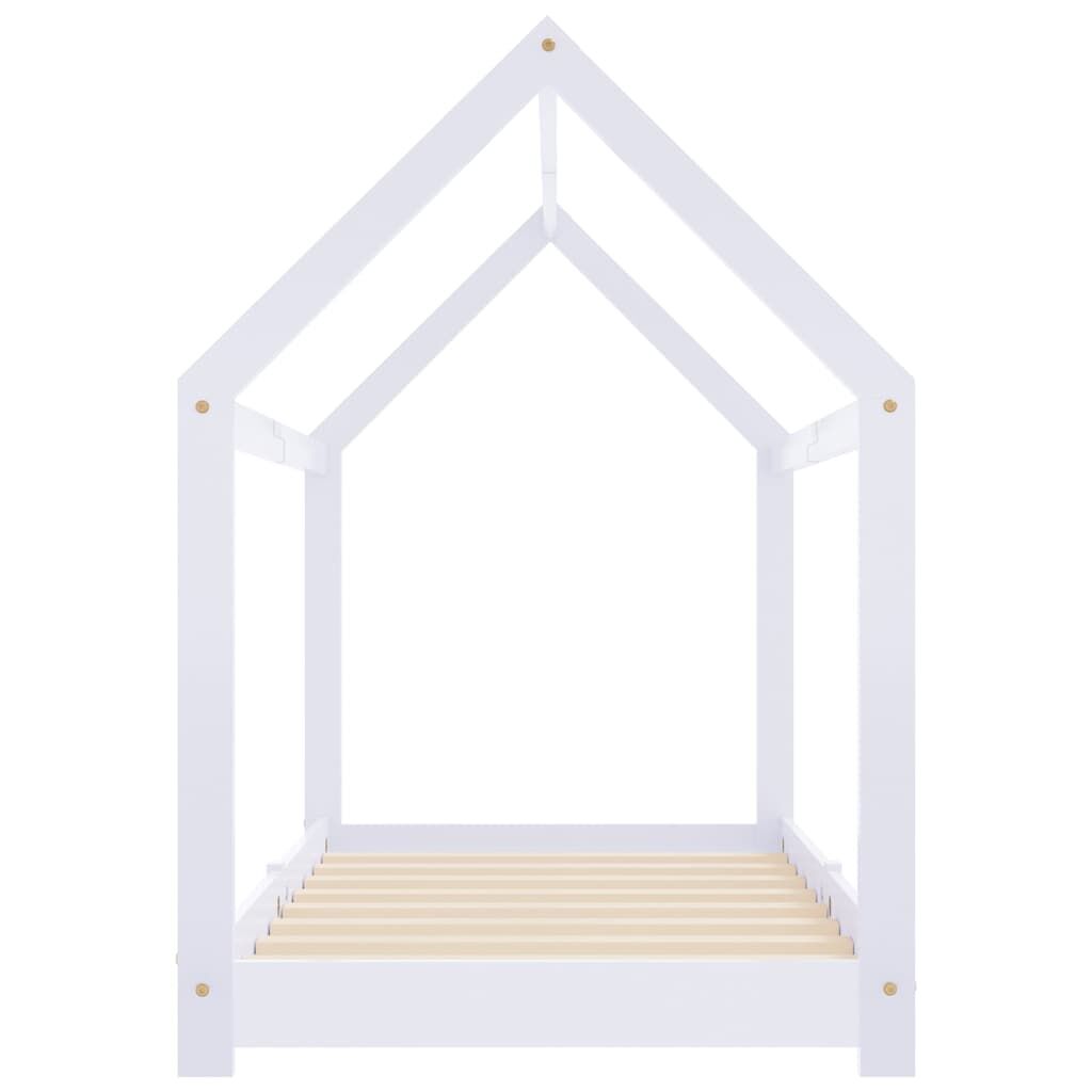 Vidaxl Estructura De Cama Infantil Madera Maciza Pino Blanco 70x140 Cm_4
