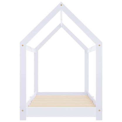 Vidaxl Estructura De Cama Infantil Madera Maciza Pino Blanco 70x140 Cm_4