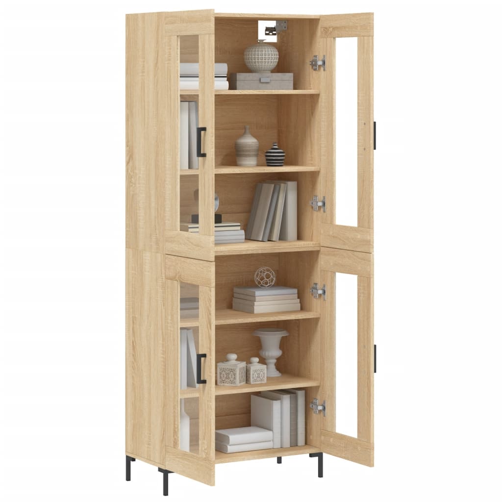 Aparador Alto Madera Contrachapada Color Roble 69,5x34x180 Cm_2