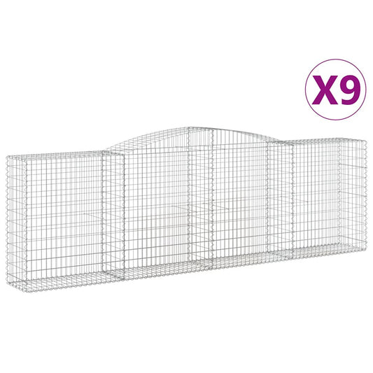 Cestas De Gaviones 9 Uds Forma De Arco Hierro 400x50x120/140 Cm_0