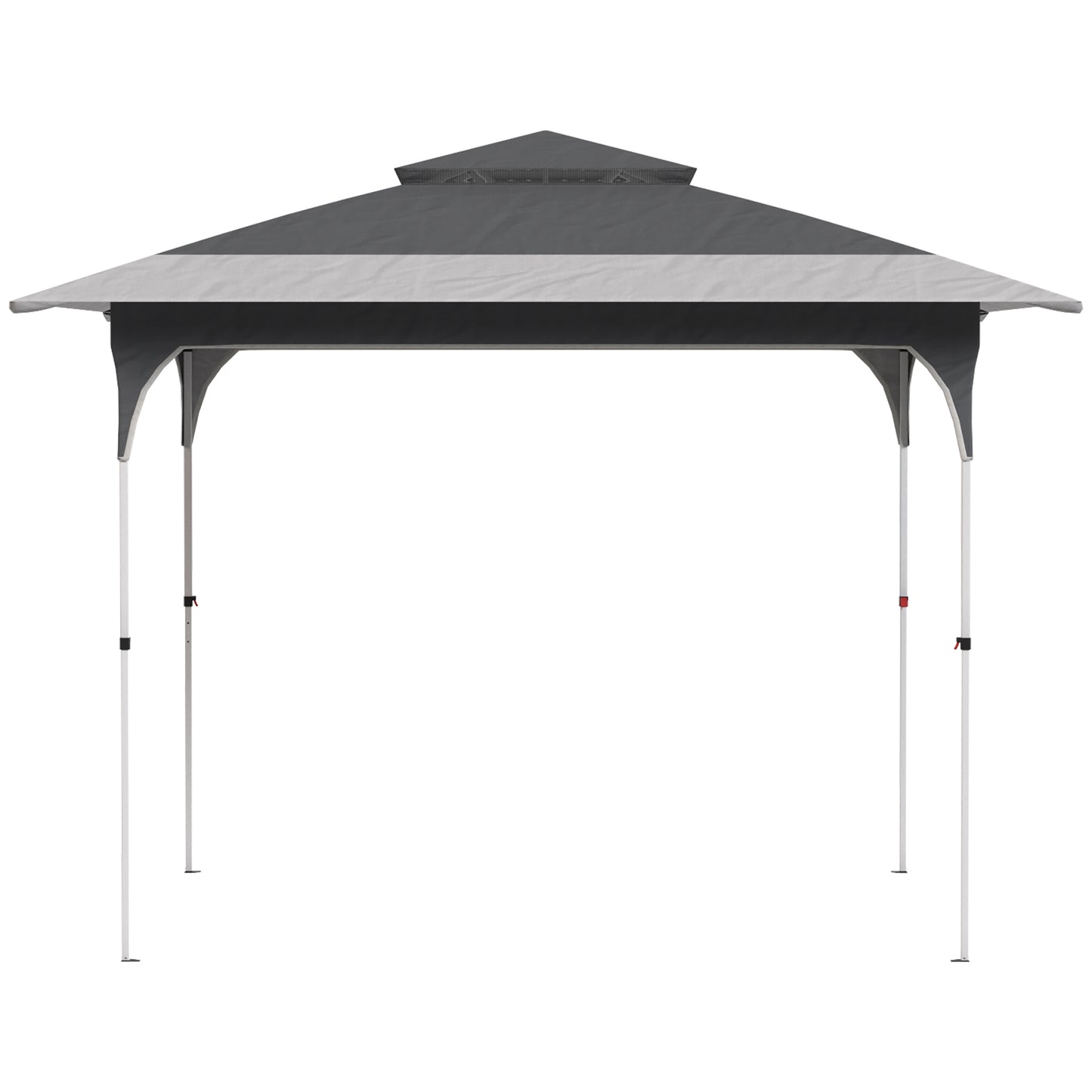 Outsunny Carpa Plegable 3,5x3,5 M Con Doble Techo Altura Ajustable Upf50+ Gris_3