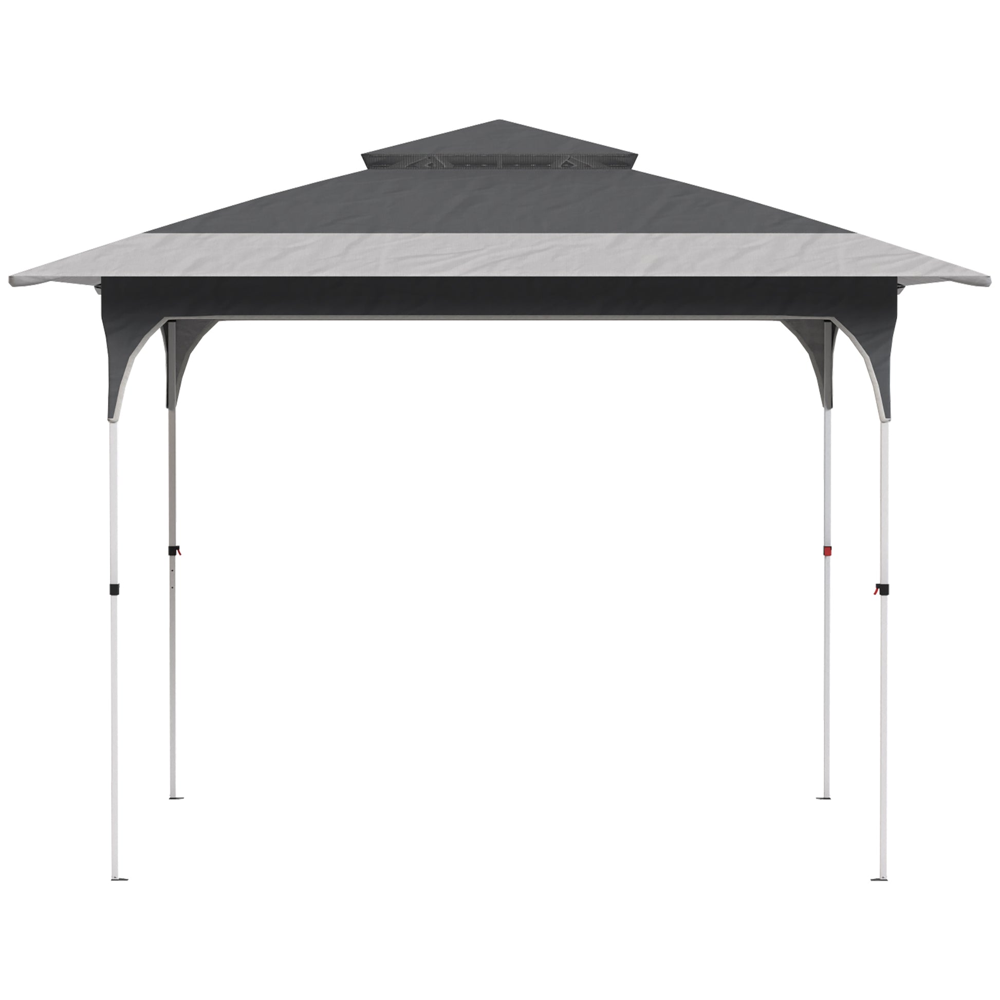 Outsunny Carpa Plegable 3,5x3,5 M Con Doble Techo Altura Ajustable Upf50+ Gris_3