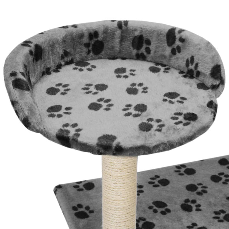 Vidaxl Rascador Para Gatos Con Poste De Sisal 95 Cm Huellas Gris_5