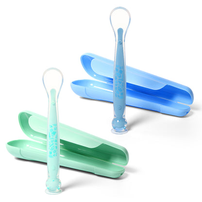Cuchara De Silicona Con Ventosa Y Estuche (mint O Azul)_0