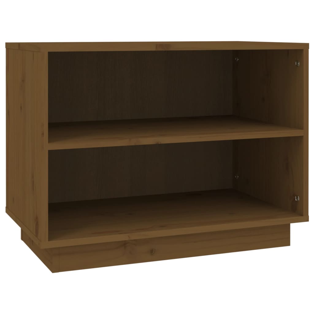 Armario Zapatero Madera Maciza De Pino Marrón Miel 60x34x45 Cm / Vetonek_4