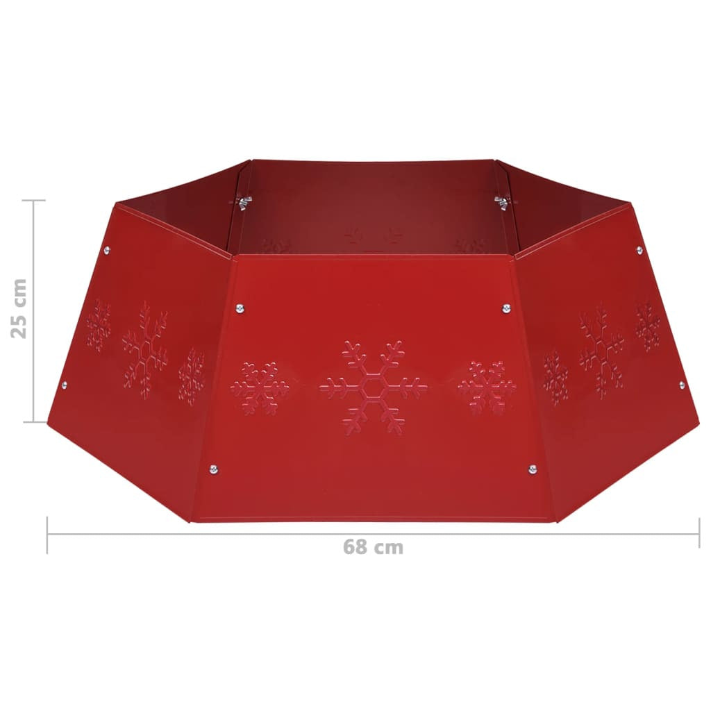 Vidaxl Falda Del Árbol De Navidad Roja Ø68x25 Cm_2