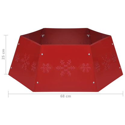 Vidaxl Falda Del Árbol De Navidad Roja Ø68x25 Cm_2