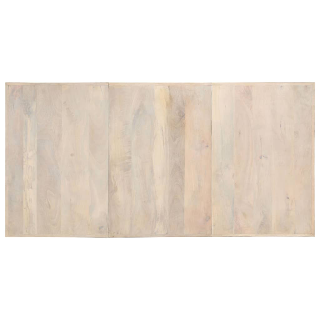 Mesa De Comedor Madera Maciza De Mango Blanqueada 180x90x76 Cm_2
