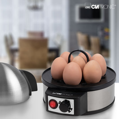 Cuece Huevos Eléctrico, 7 Huevos Cocidos, Ajuste Eléctronico Cocción, Soporte Extraíble Clatronic Ek3321 Negro/plata_1