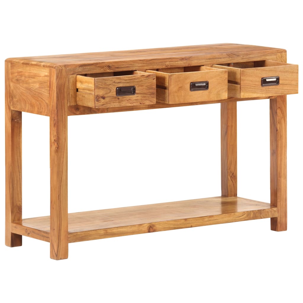 Mesa Consola Madera Maciza De Acacia Acabado Miel 110x40x76 Cm_0
