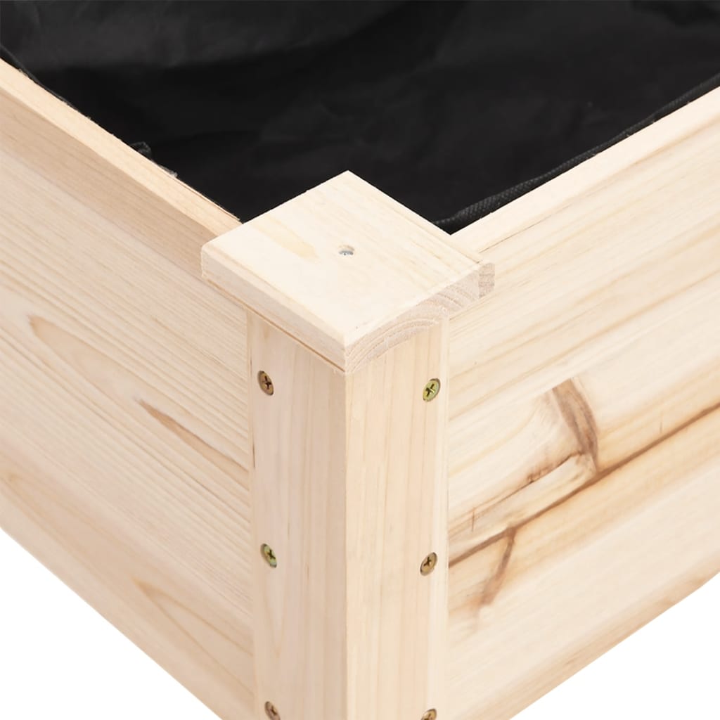 Jardinera Con Forro Y Ruedas Madera Maciza De Abeto 71x37x80 Cm_3