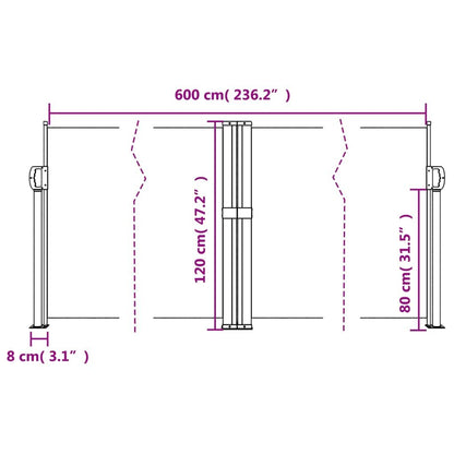 Vidaxl Toldo Lateral Retráctil Verde Oscuro 120x600 Cm_2