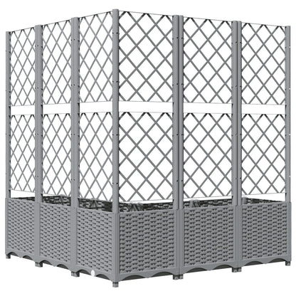 Jardinera Con Enrejado Pp Gris Claro 120x120x136 Cm_3