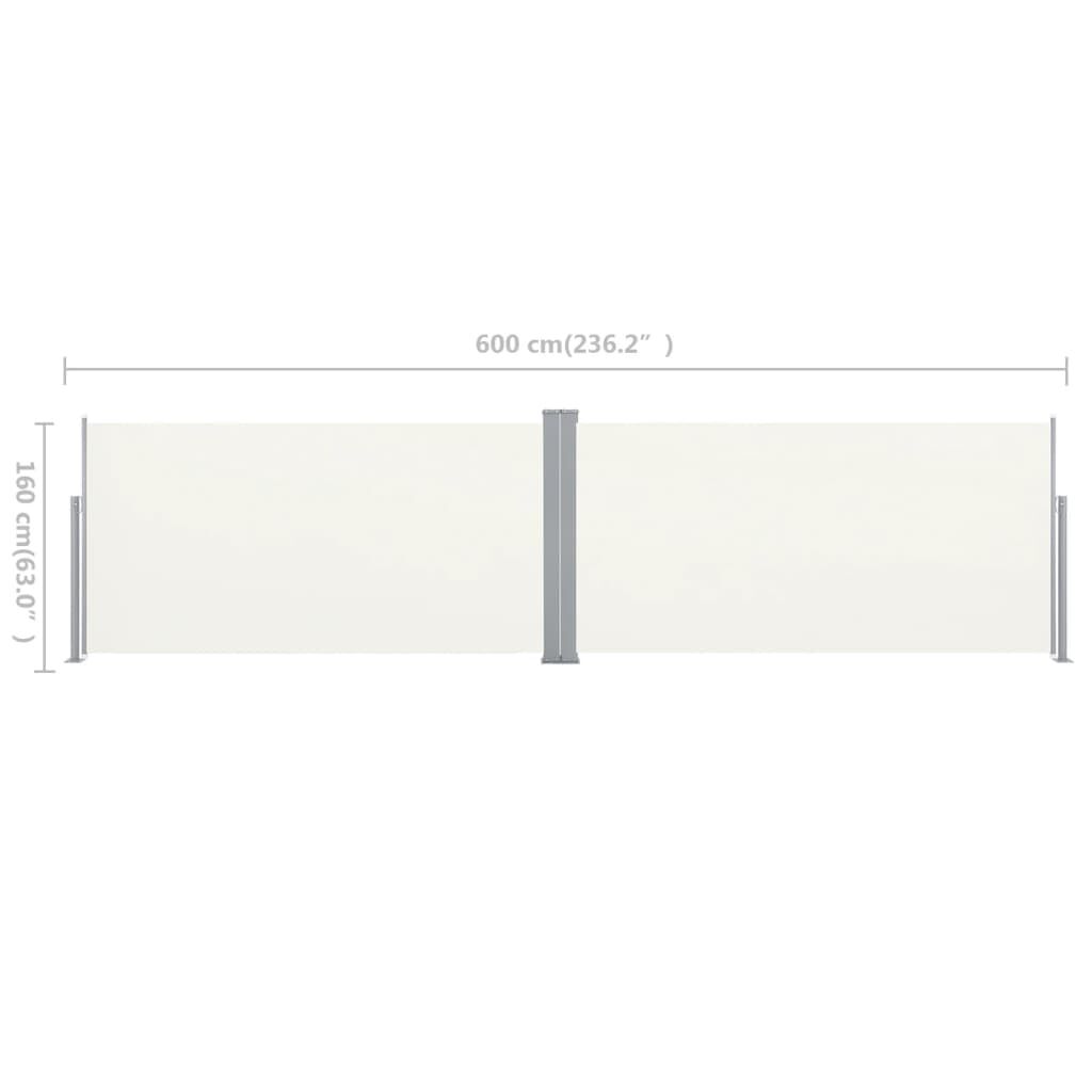 Vidaxl Toldo Lateral Retráctil Color Crema 160x600 Cm_2