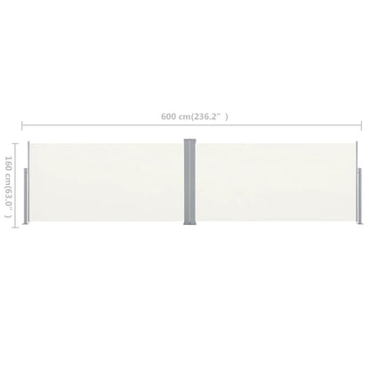 Vidaxl Toldo Lateral Retráctil Color Crema 160x600 Cm_2
