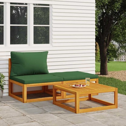 Vidaxl Set De Muebles Para Jardín 3 Piezas Con Cojines Madera Acacia_1
