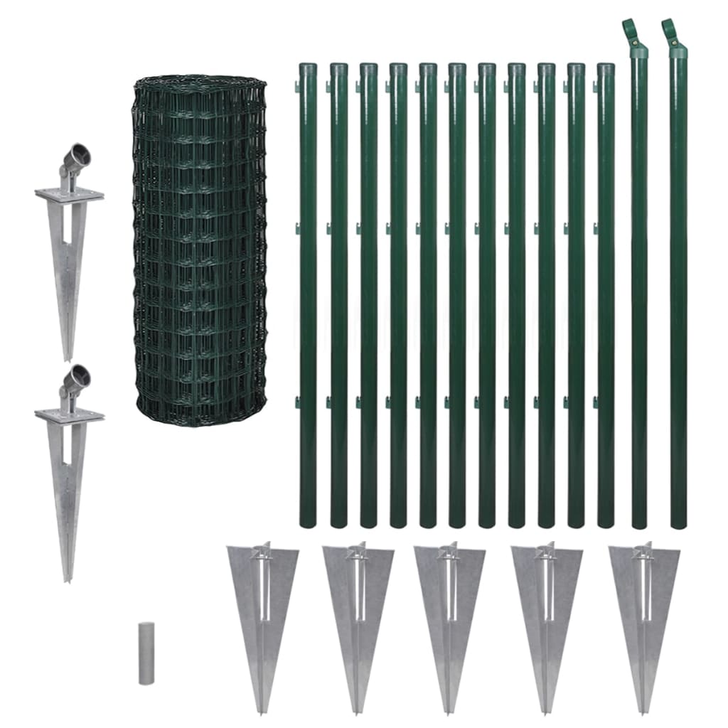 Set De Euro Valla Acero Verde 25x1 M / Vetonek_0