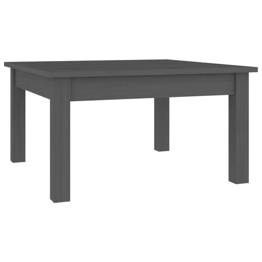 Mesa De Centro De Madera Maciza De Pino Gris 55x55x30 Cm_0