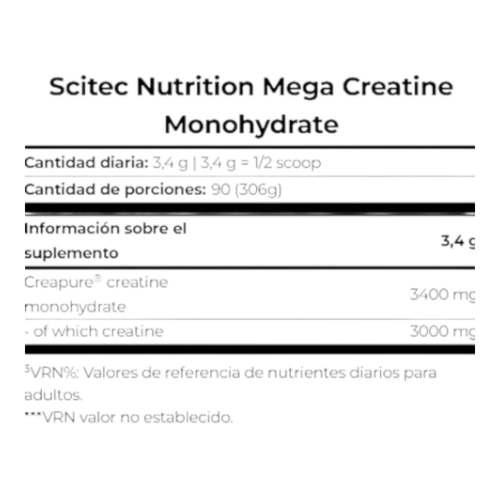 Mega Creatine Monohydrate Creapure 306 Gr_1