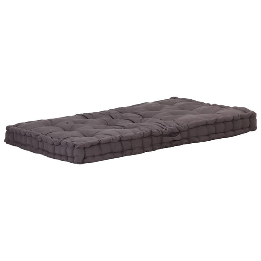 Vidaxl Cojín Para Palés Algodón Gris Antracita 120x80x10 Cm_0