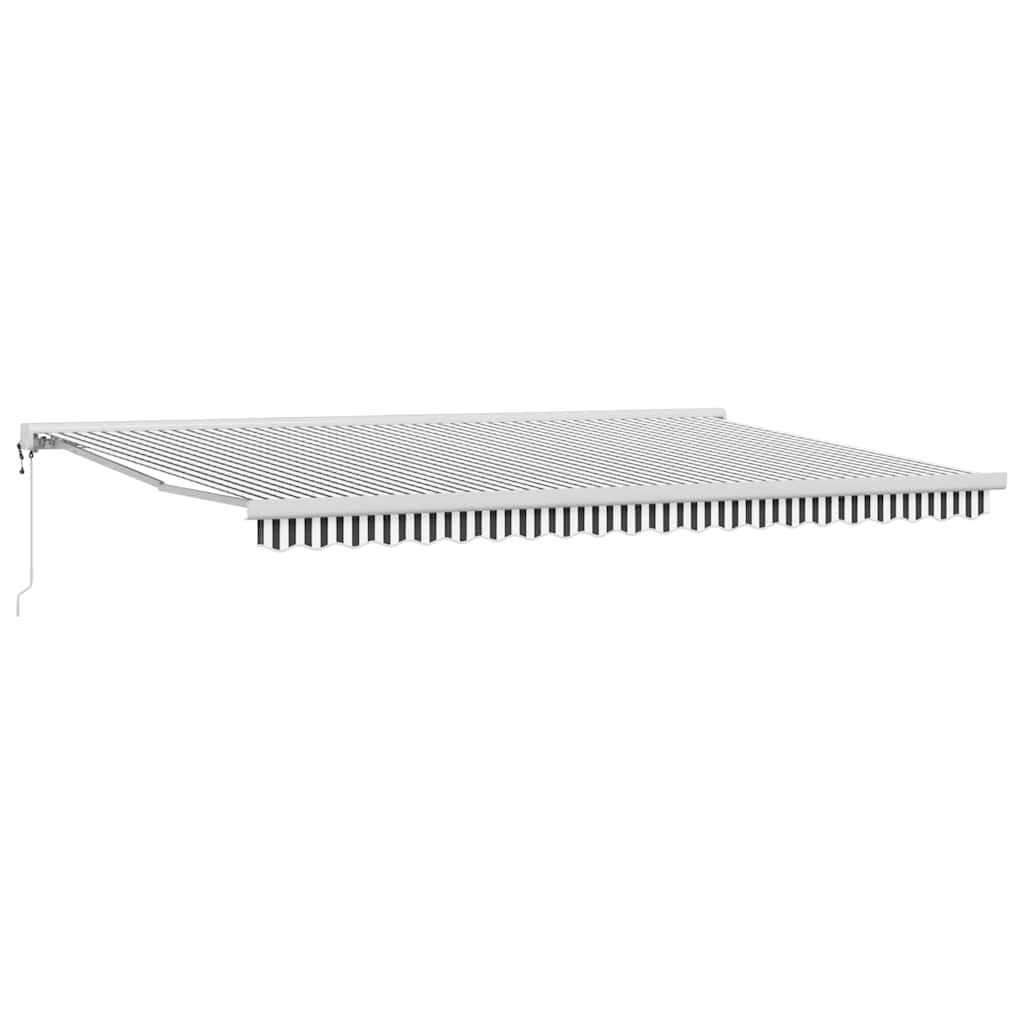 Toldo Retráctil Aluminio Y Tela Gris Antracita Y Blanco 5x3 M_0