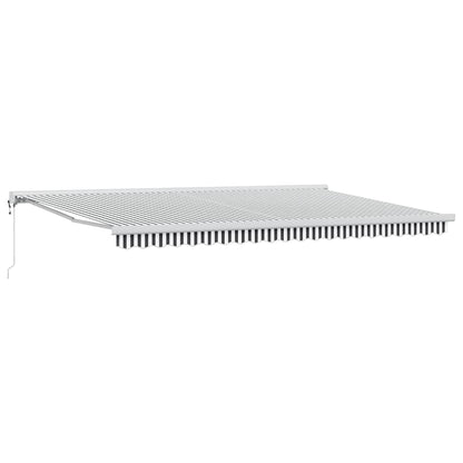 Toldo Retráctil Aluminio Y Tela Gris Antracita Y Blanco 5x3 M_0