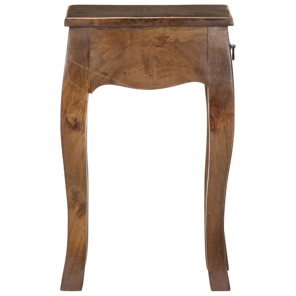 Mesita De Noche De Madera Maciza De Mango 28x28x46 Cm_1