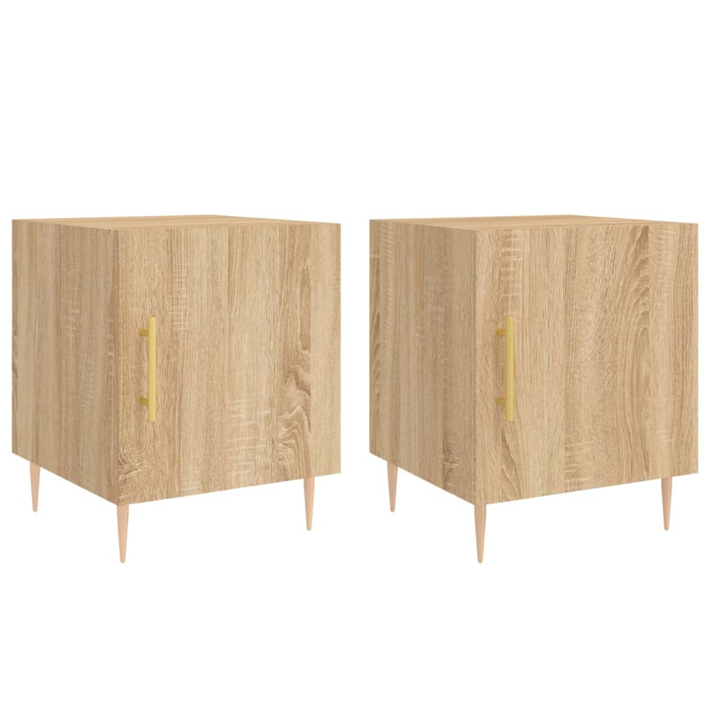 Mesitas Noche 2 Uds Madera Ingeniería Roble Sonoma 40x40x50 Cm_0