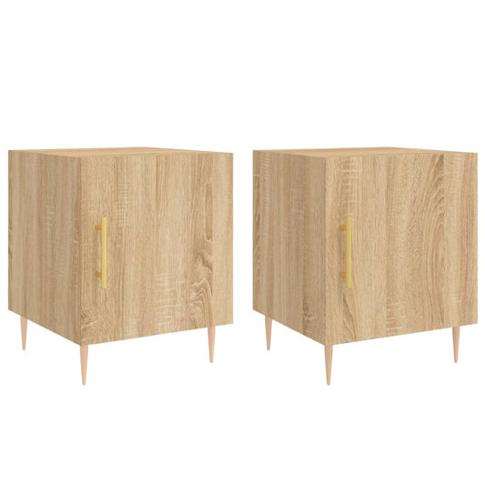 Mesitas Noche 2 Uds Madera Ingeniería Roble Sonoma 40x40x50 Cm_0