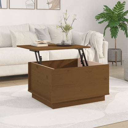 Mesa De Centro Madera Maciza De Pino Marrón Miel 60x50x35 Cm_1
