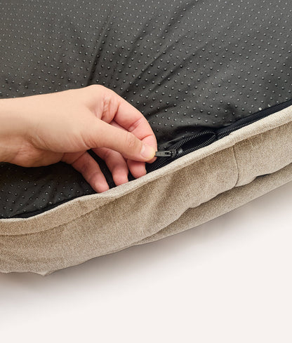 Cafide Cama Con Capucha Para Perro Con Tejido Chenilla Beige. Modelo Maso. Talla S (50x60x10 Cm)_5