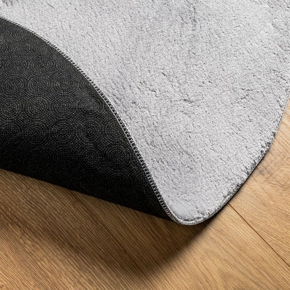 Vidaxl Alfombra De Pelo Corto Suave Lavable Huarte Gris Ø 80 Cm_4