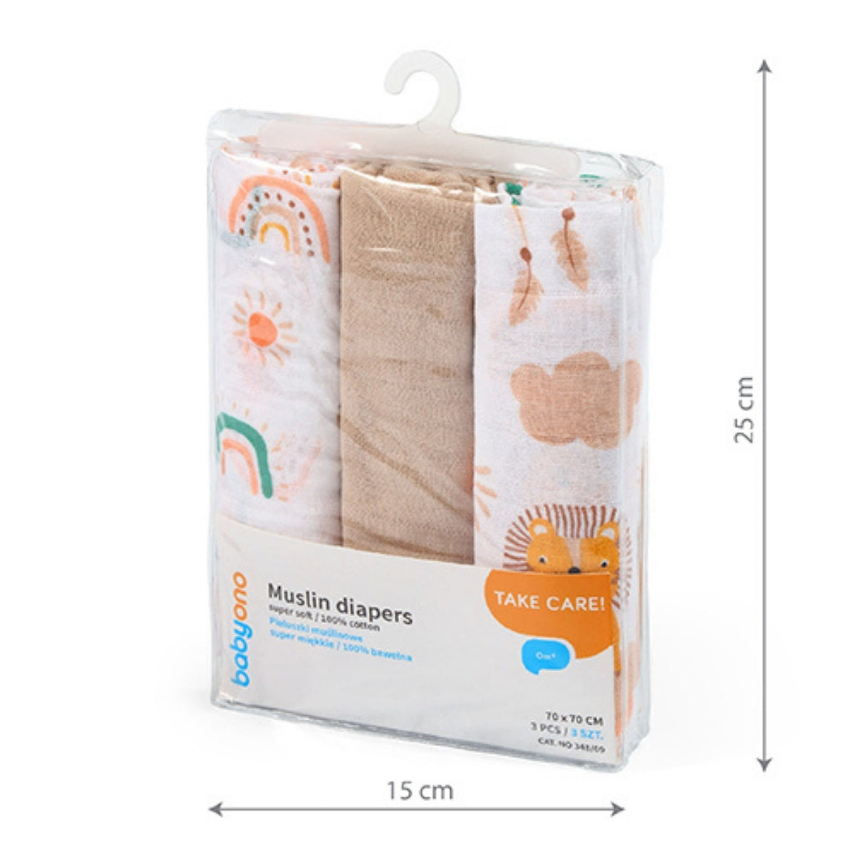Pack 3 Muselinas Algodón 70x70 Cm Rainbow_3