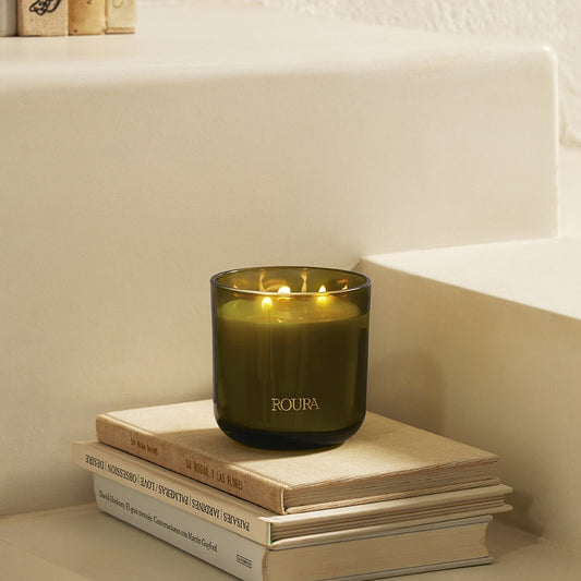 Vela Icons Secret Garden tres mechas Roura Notas verdes, Lily of the valley & Tuberosa