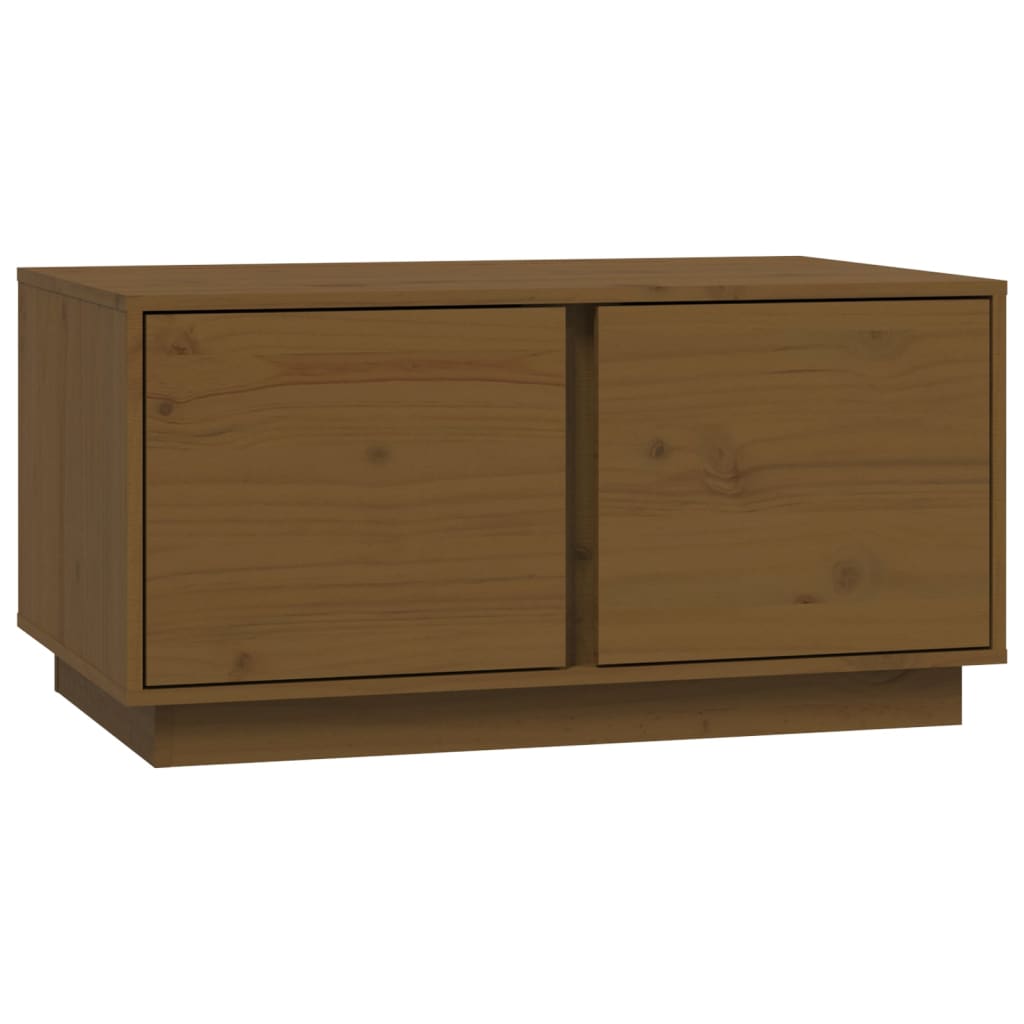 Mesa De Centro Madera Maciza De Pino Marrón Miel 80x50x40 Cm_0