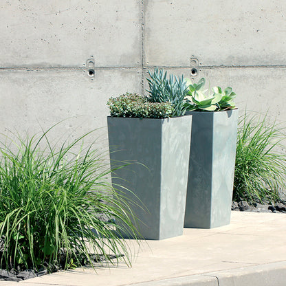 Maceta Alta 19 L Prosperplast Urbi Square Effect De Plástico Con Depósito En Color Antracita, 44,9 (alto) X 24 (ancho) X 24 (profundo) Cms_3