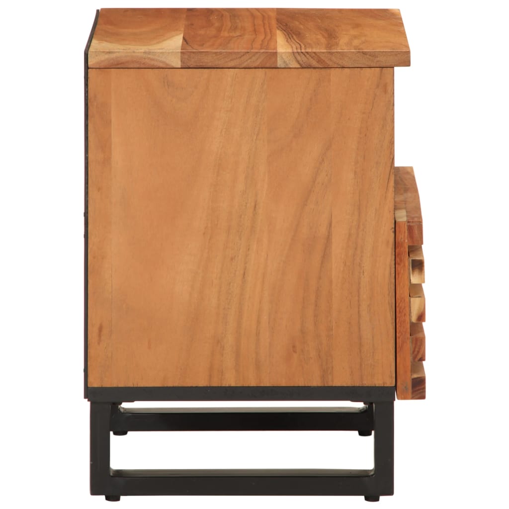 Mesitas De Noche 2 Uds Madera Maciza De Acacia 40x34x46 Cm_3
