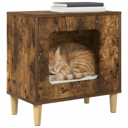 Casa Para Gatos Roble Ahumado 51 X 30 X 52 Cm_2
