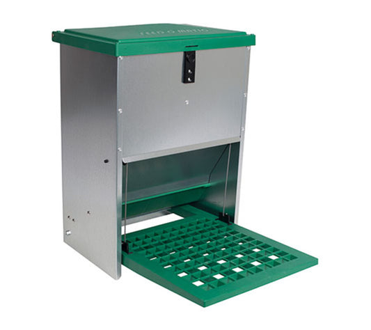 Tolva Para Gallinas Antipájaros - Tolva Exterior Self-service A Pedal - Capacidad 12 Kg - Incluye Guía De Alimentación_0