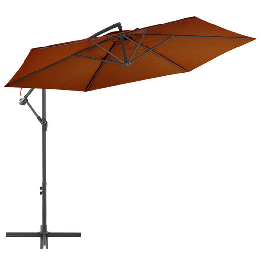 Vidaxl Sombrilla Jardín Voladiza Con Palo De Aluminio Terracota 300 Cm_0