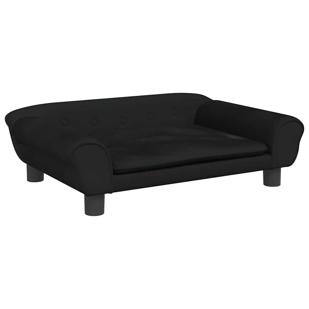 Vidaxl Cama Para Perros De Terciopelo Negra 70x48x22 Cm_0
