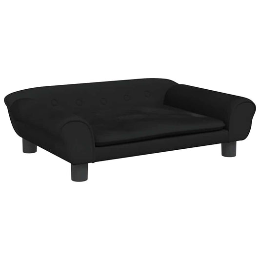 Vidaxl Cama Para Perros De Terciopelo Negra 70x48x22 Cm_0