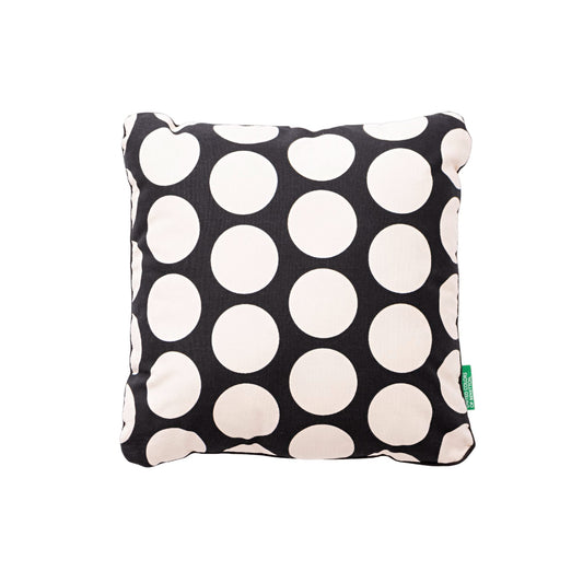 Cojin Relleno 40x40cm 300gsm Poliester 100% Algodon Canvas Topos Negros Benetton_0