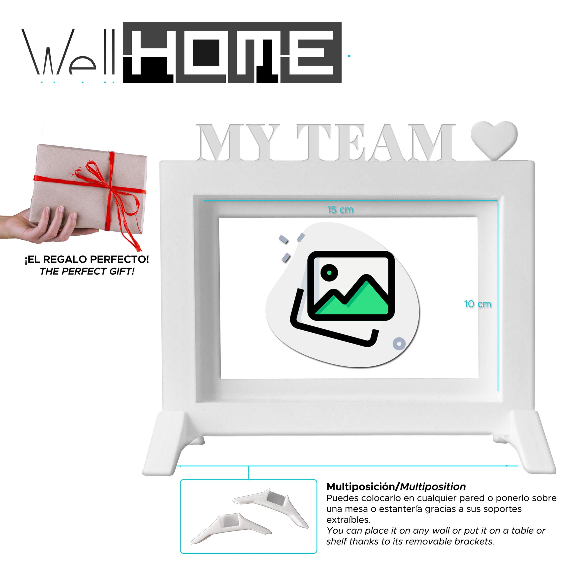 Wellhome - Marco My Team Blanco 20,5x13,5 Cm Para Fotos 10x15 Cm_1